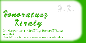 honoratusz kiraly business card